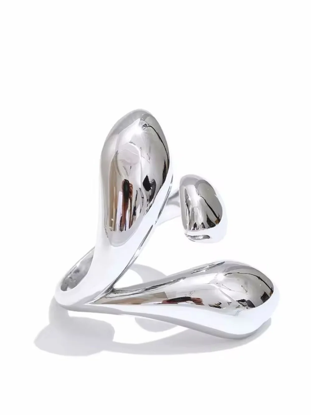 Polished Silver Sculptural Ring